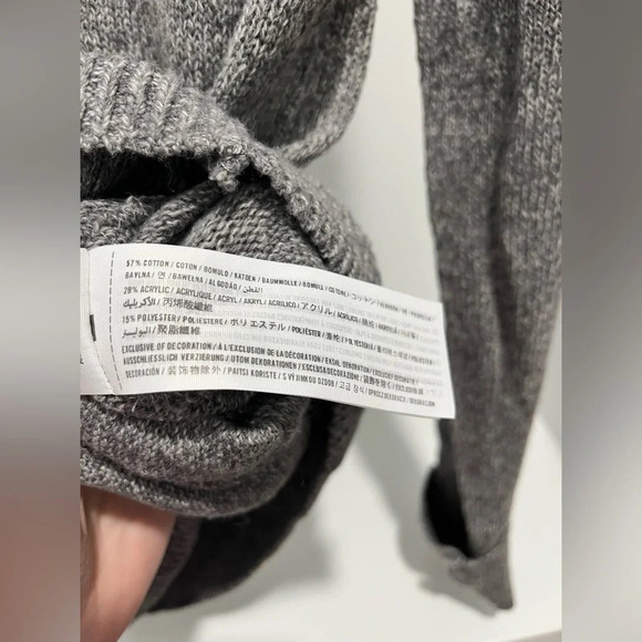 Abercrombie & Fitch Womens Cardigan M Gray/white Knit Button Up Pockets medium - Picture 5 of 10